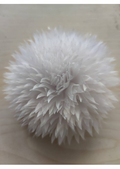 Изкуствено цвете за коса и брошка цвят бяло - размер 10 см